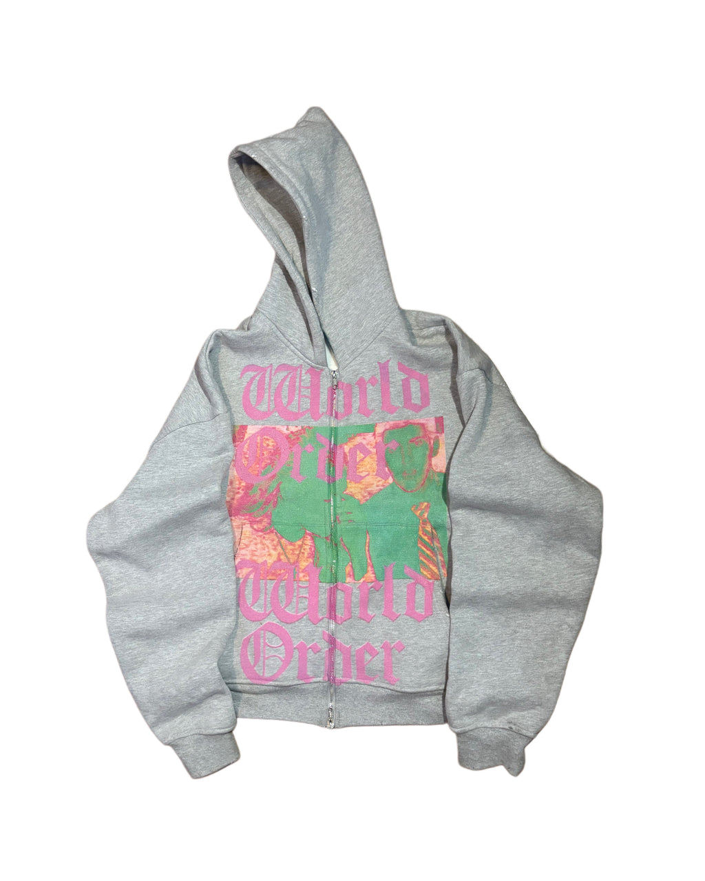 "WORLD ORDER" Grey Zip Up