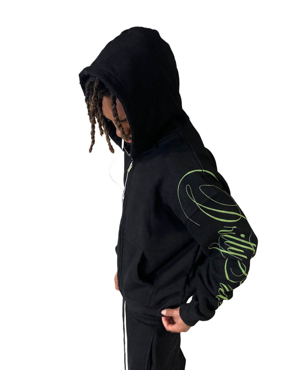 Black "DRLYCO" Zip Up
